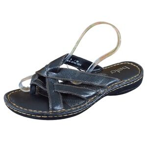 Bolo J07403 Women Crisscross Strap Leather Sandals Size‎ 8 Casual Comfort Black